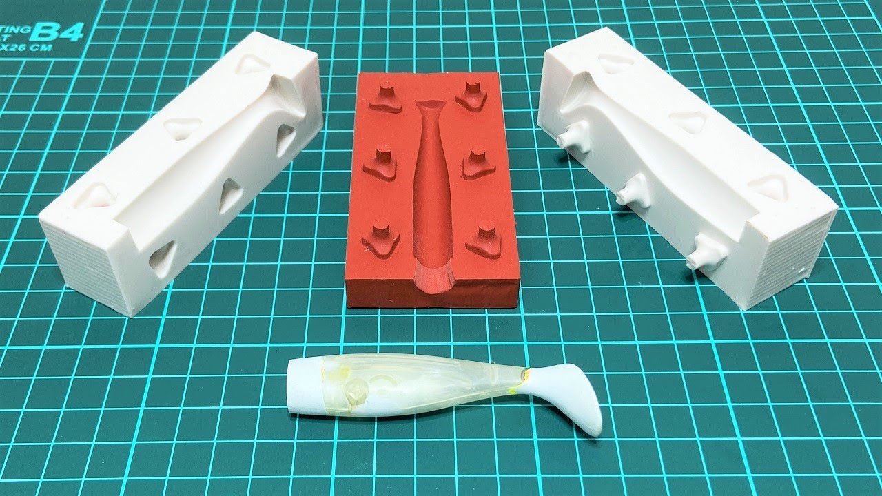 自作ワームのシリコーン型を製作する　Making silicone molds for soft plastic bait