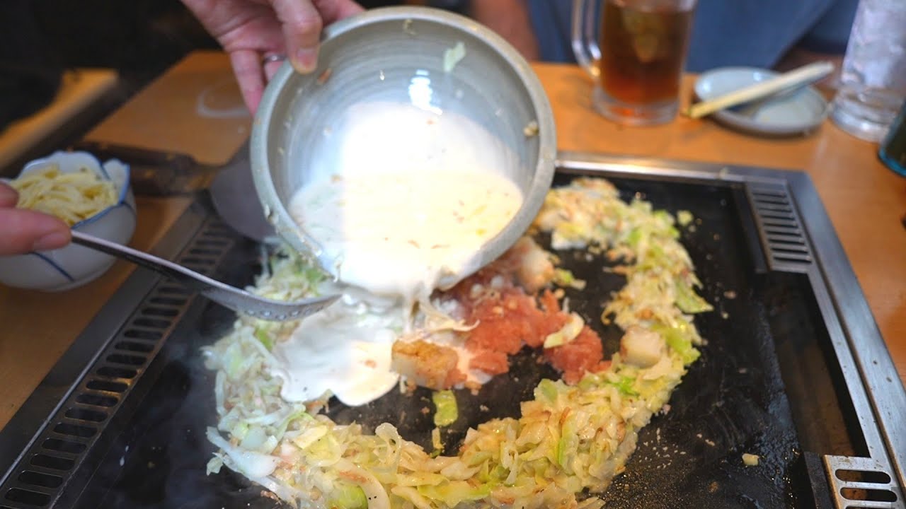 Japanese Pancake (Part 2 of 2) - Monjayaki Tokyo Style Teppanyaki - Eric Meal Time #601