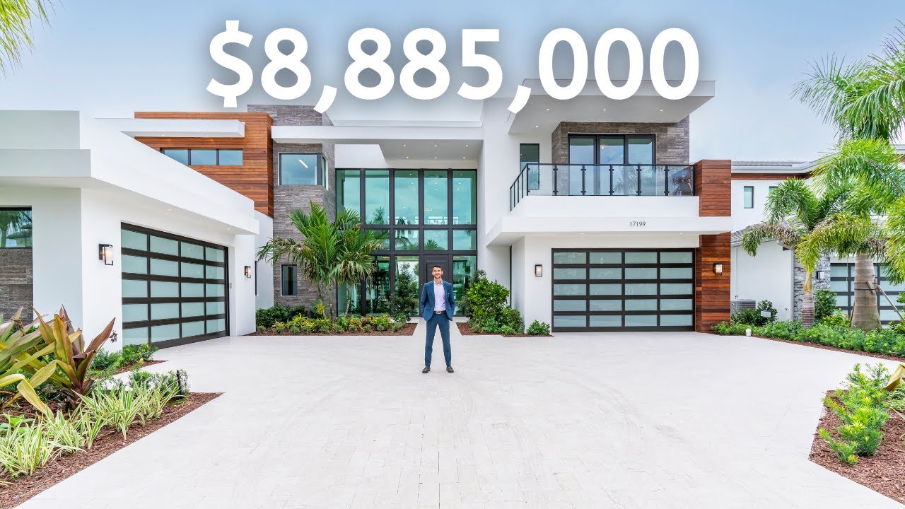 Inside a NEW MODERN $8,885,000 LUXURY MANSION in a GATED COMMUNITY in Boca Raton, Florida