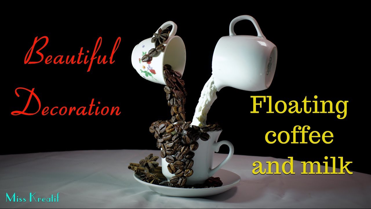 Cara membuat Gelas Kopi Dan Susu Melayang