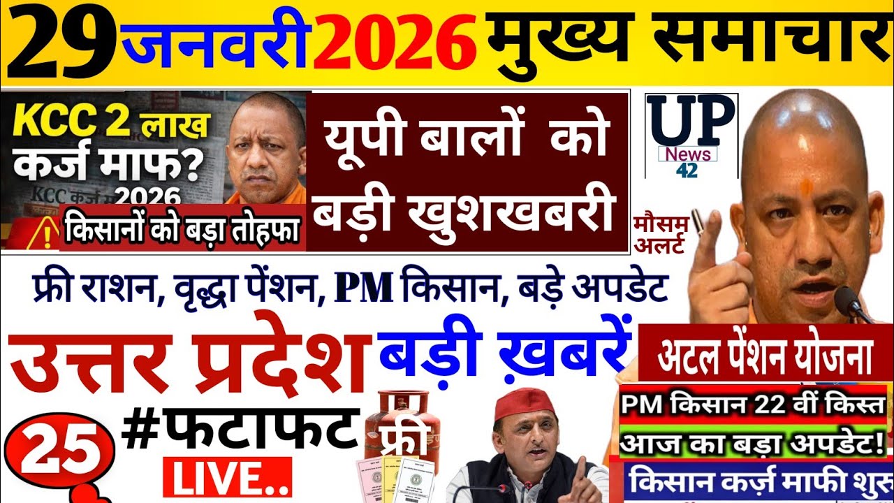 Up Breaking News 29 जनवरी 2026 | Uttar Pradesh News | Up News Today | Cm Yogi | Pm Modi News,
