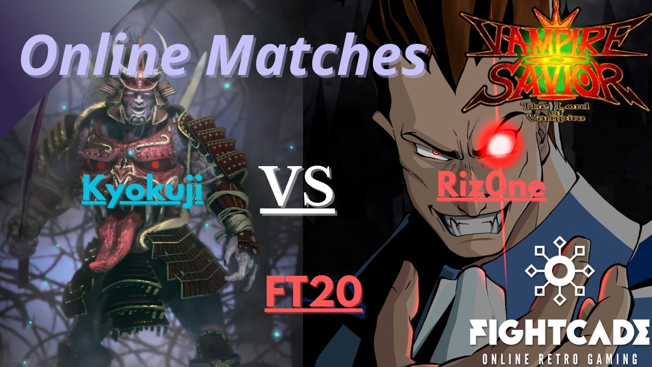 Vampire Savior (Fightcade 2): Kyokuji(BI) VS Riz0ne(DE) (FT20)