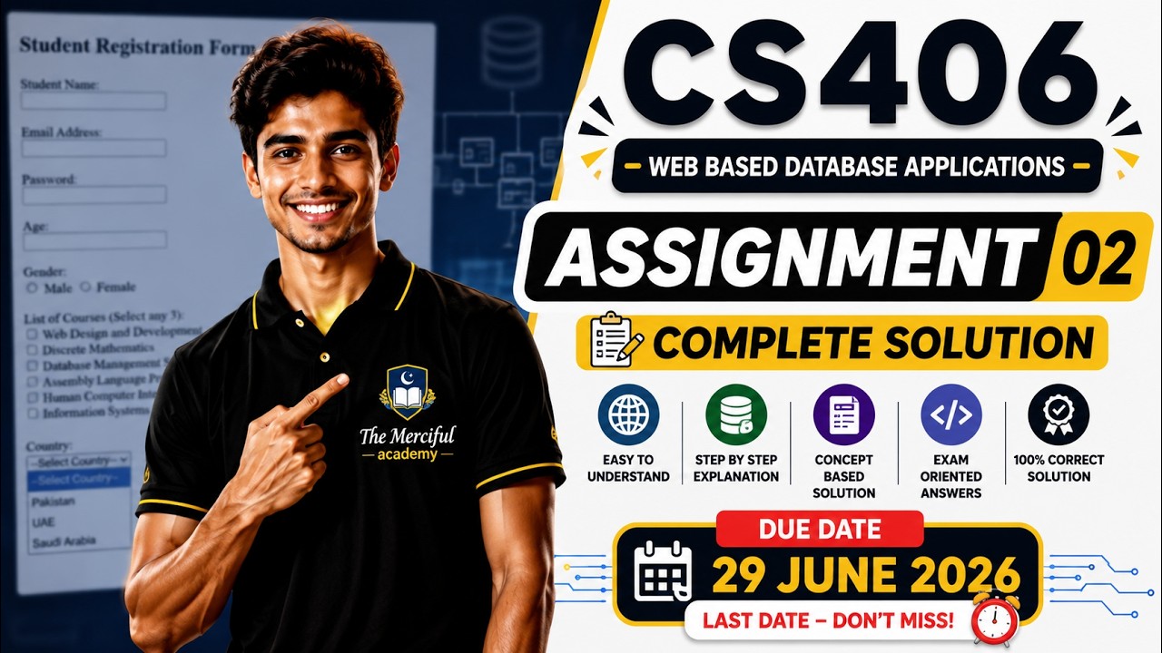 CS406 Assignment 2 Solution 2026 | CS406 Assignment 2 Spring 2026 | By The Merciful Academy