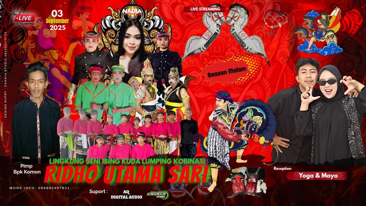 🔴LIVE STREAMING LINGKUNG SENI IBING KUDA LUMPING RIDHO UTAMA SARI - RESEPSI YOGA & MAYA 