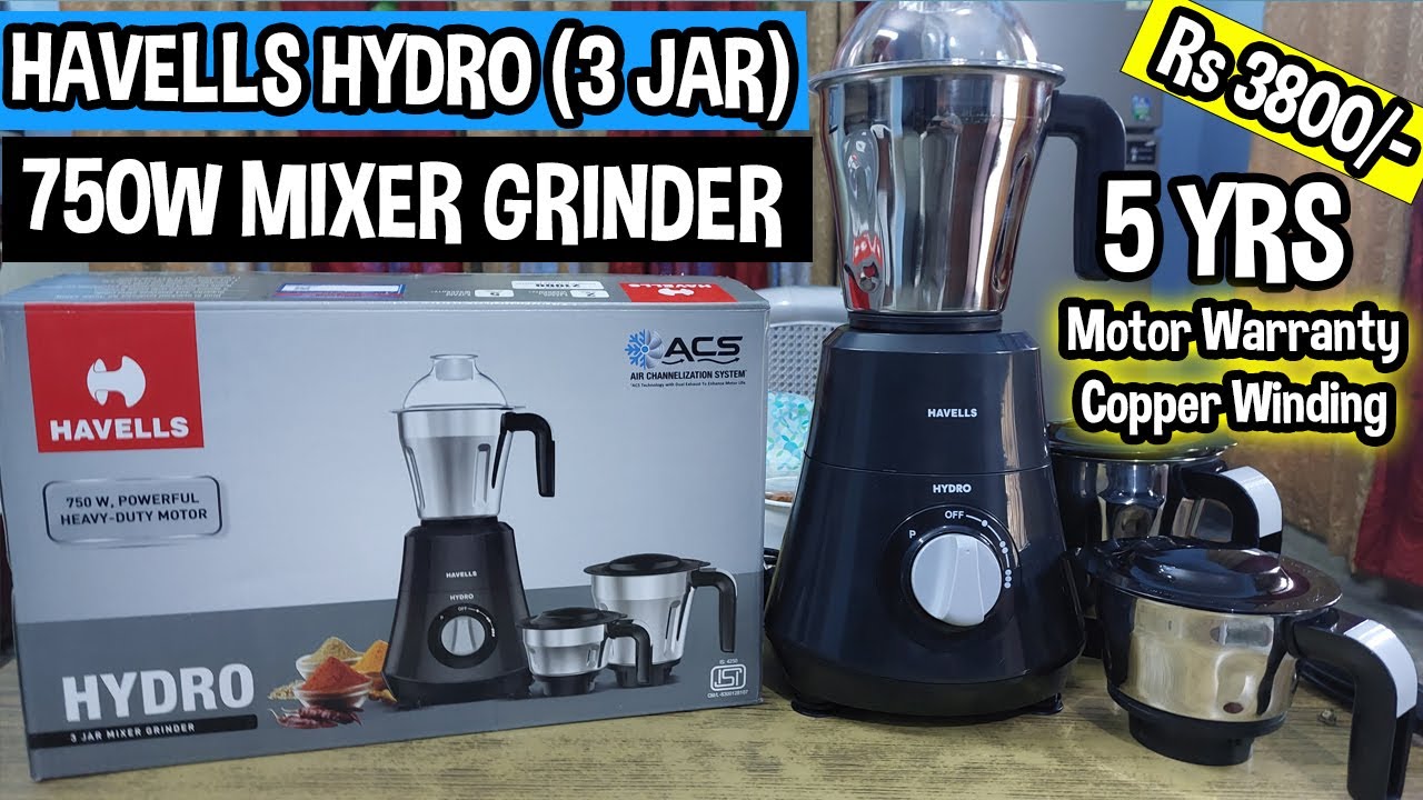 Rs.4000 Me Best Mixer Grinder (2023) | Havells Hydro 750 Watt Mixer Grinder Unboxing & Review