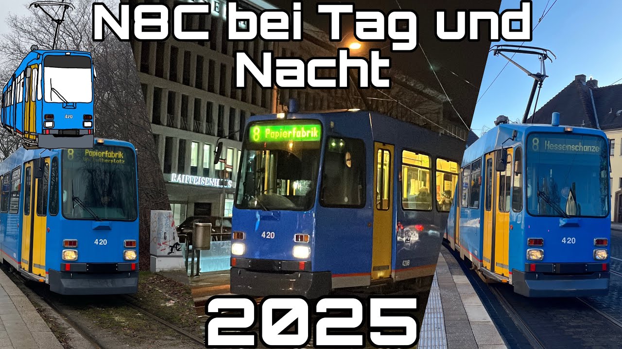 Stra&szlig;enbahn Kassel | N8C bei Tag und Nacht | 2025 [DE] [HD]