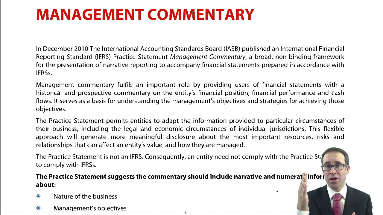 Management Commentary - ACCA (SBR) lectures