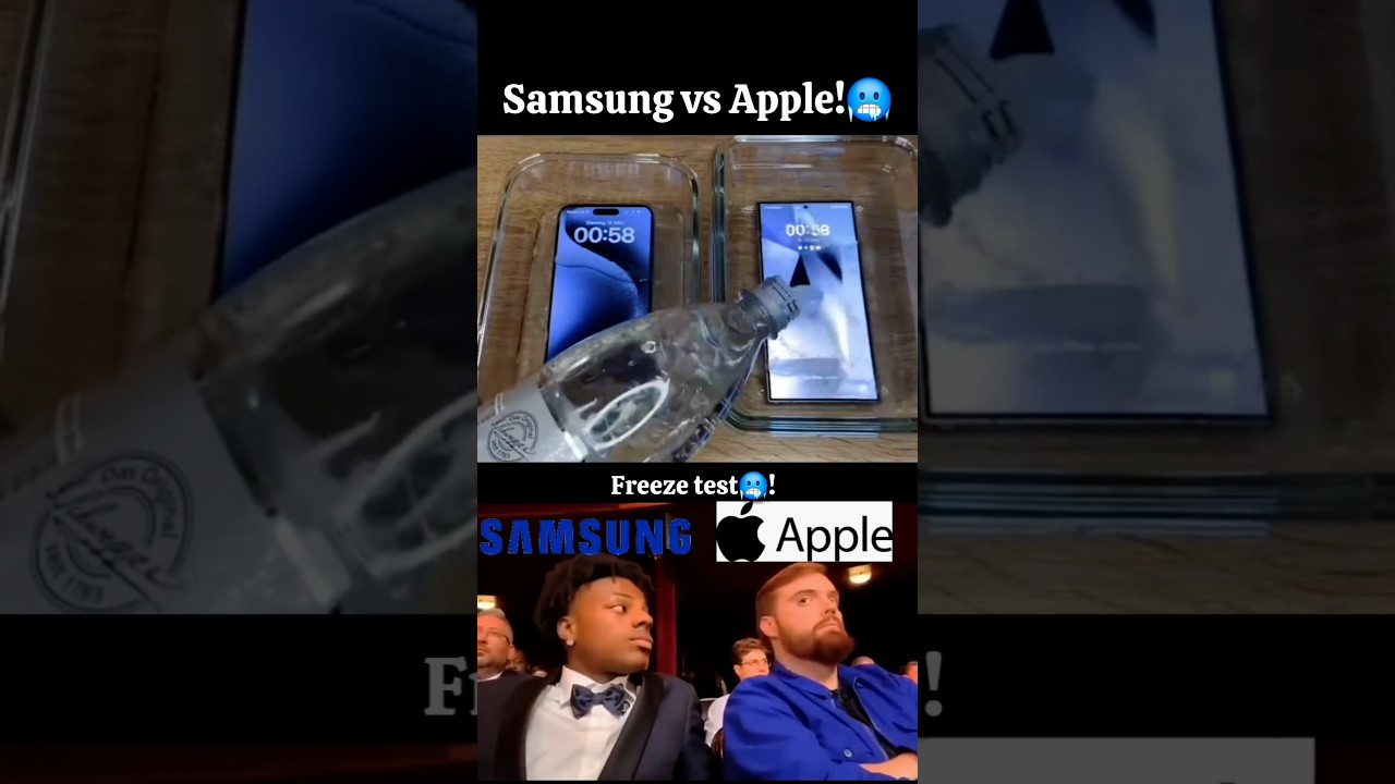 Samsung s24 ultra vs iPhone 16 pro max freeze test🥶! #samsungs24ultra #iphone16promax