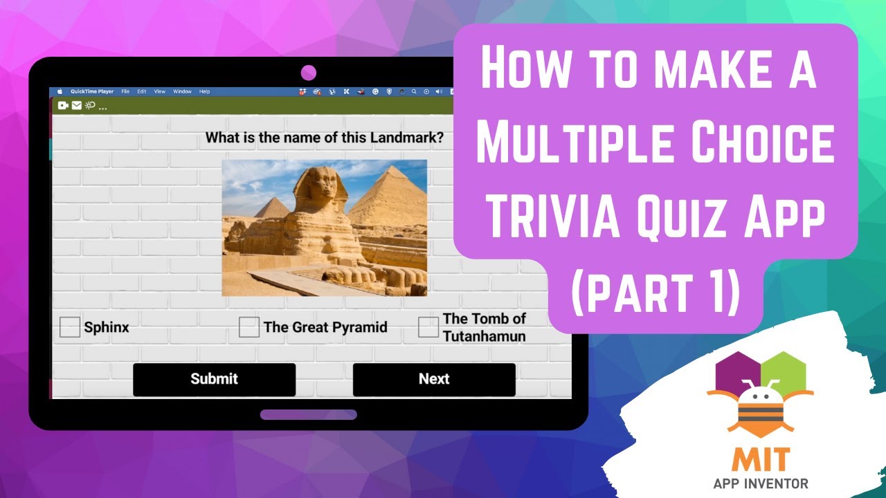Multiple choice quiz app in MIT App Inventor Part 1/2 | Trivia quiz in MIT App Inventor