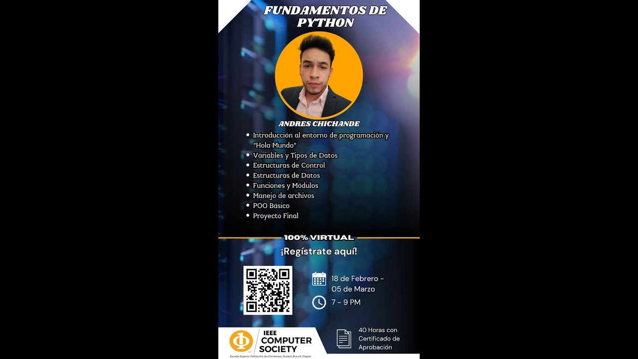 CURSO DE FUNDAMENTOS DE PYTHON | PRESENTADO POR IEEE COMPUTER SOCIETY ESPOCH - FEBRERO MARZO 2026