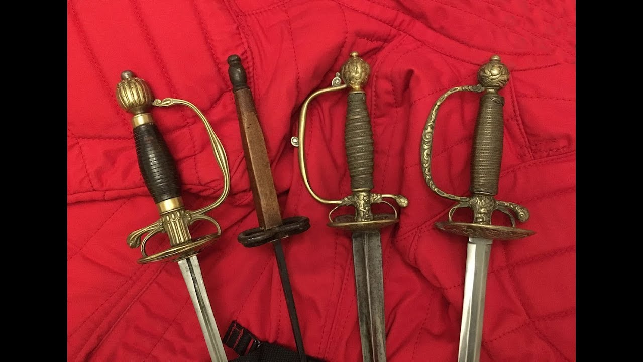 Smallswords, foils, and practice smallswords.