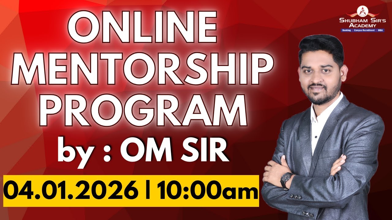 ONLINE MENTORSHIP SESSION (OPEN TO ALL) by. OM SIR | 04.01.2025 | #ssa #bankingexam #mains #mentor