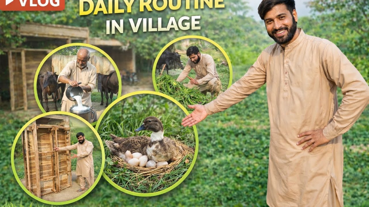 	“دیہاتی زندگی کا بڑا کام 💪 | بطخ ہاؤس اور بکریوں کا سیٹ اپ
