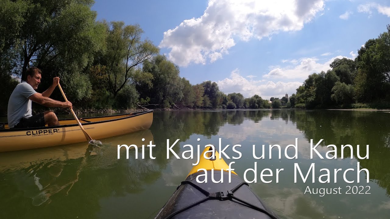 mit Kajaks und Kanu auf der March - August 2022