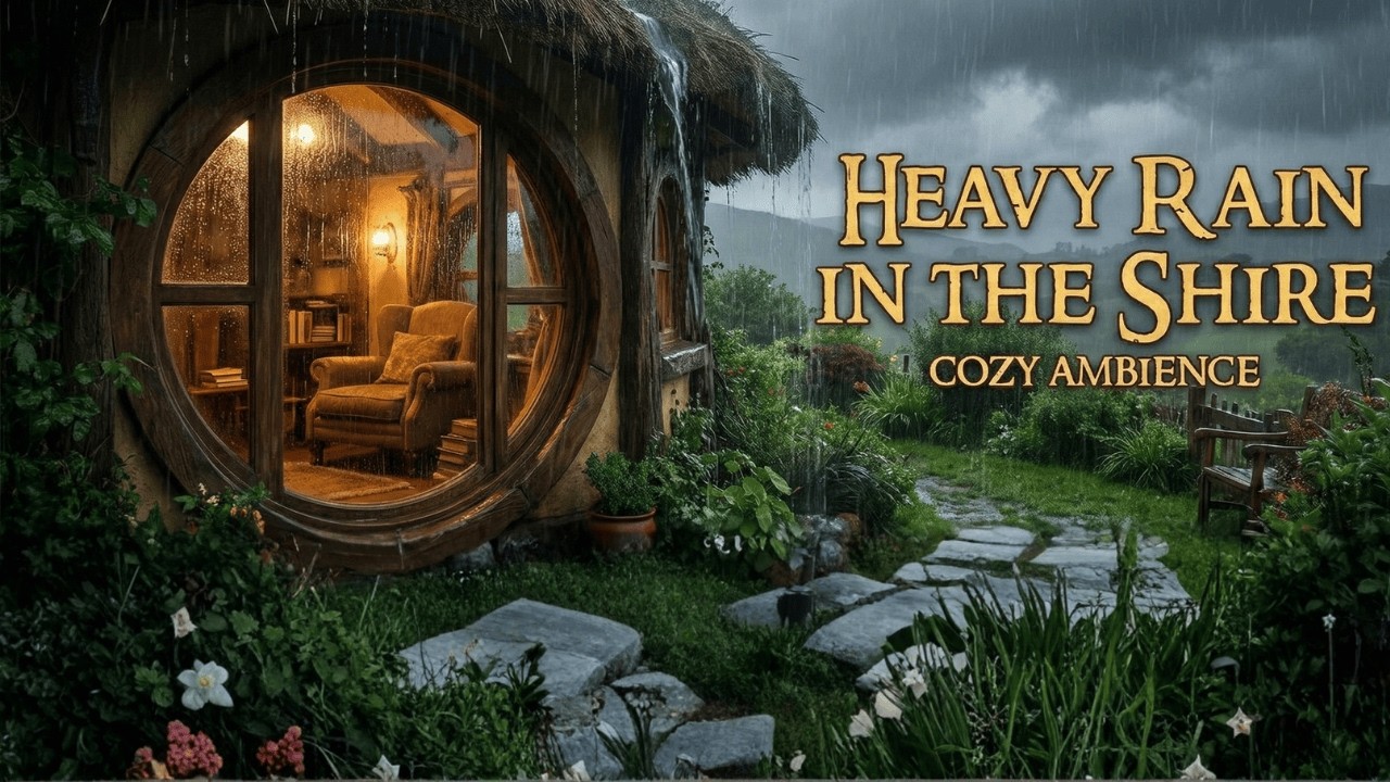 Cozy Hobbiton Rain Sounds | The Shire Ambience for Sleeping & Relaxation (LOTR Inspired)
