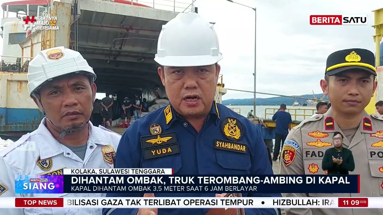 Ombak Tinggi di Teluk Bone, Bus dan Truk Terbalik di KMP Mandala #beritasatu