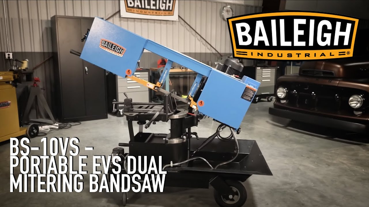 Baileigh Industrial BS-10VS Portable EVS Dual-Mitering Bandsaw