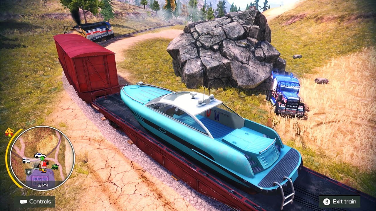 Maximus Truck Loads Boat On Train To Transport | Off The Road Unleashed Nintendo Switch Gameplay HD