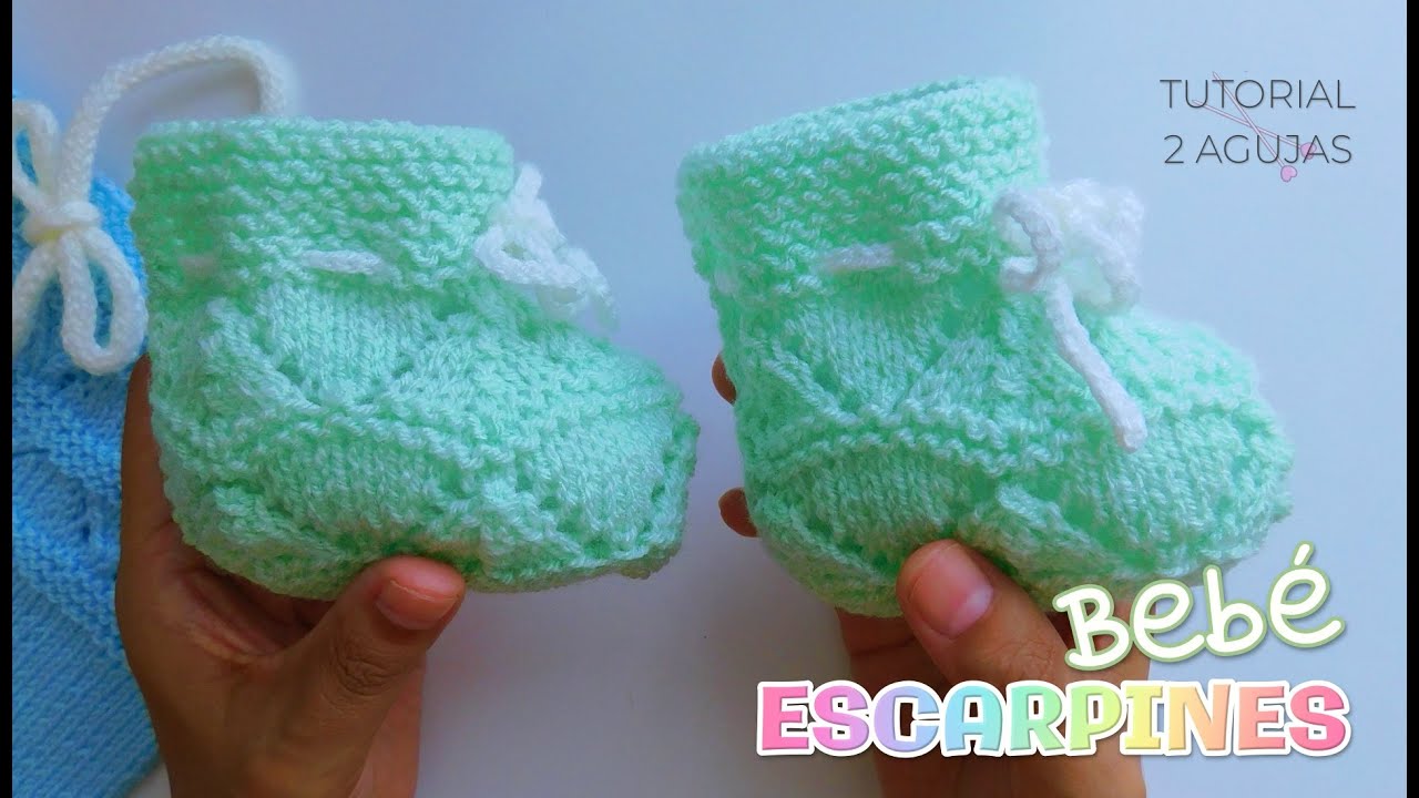 Ajuar Bebe: escarpines, botitas, zapatitos dos agujas, palitos. Tejido paso a paso. Parte 1