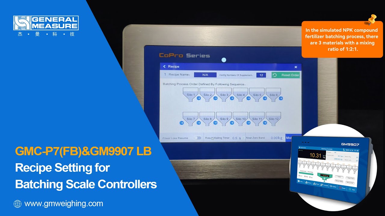 Batching Scale Controllers GM9907-LB&GMC-P7FB Recipe Setting