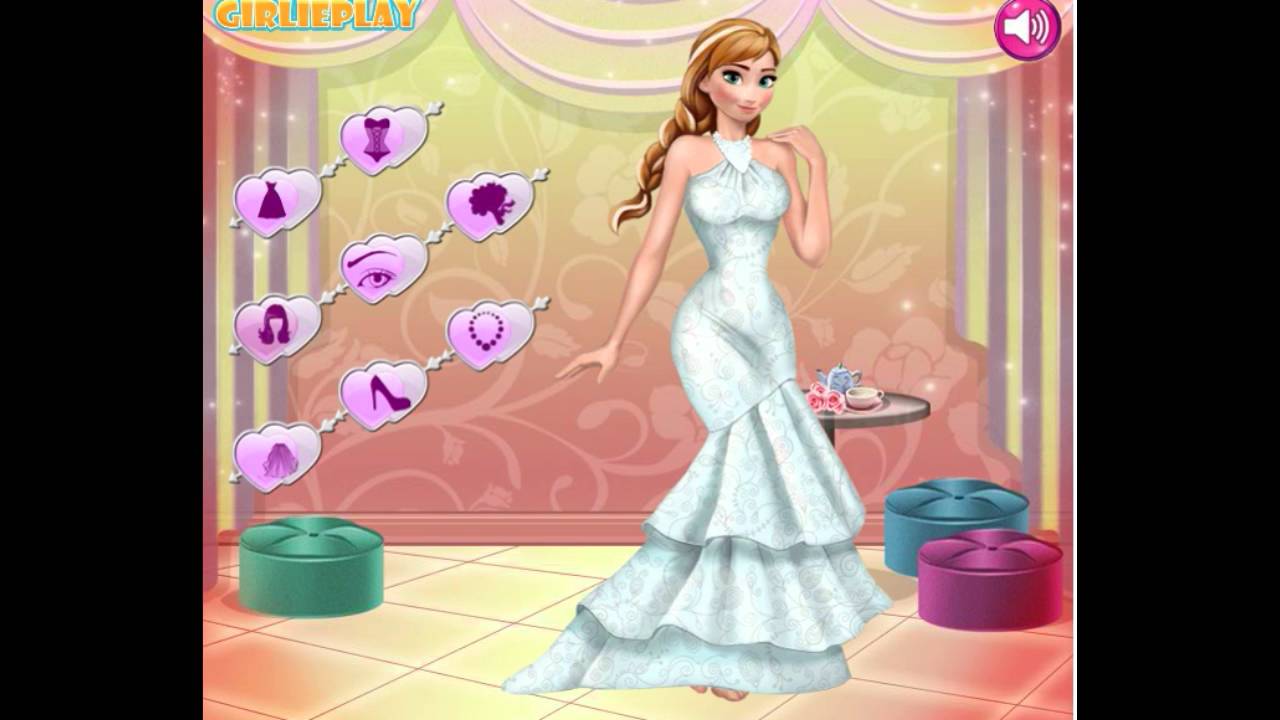 Frozen Princess Anna wedding look dress up games for kids