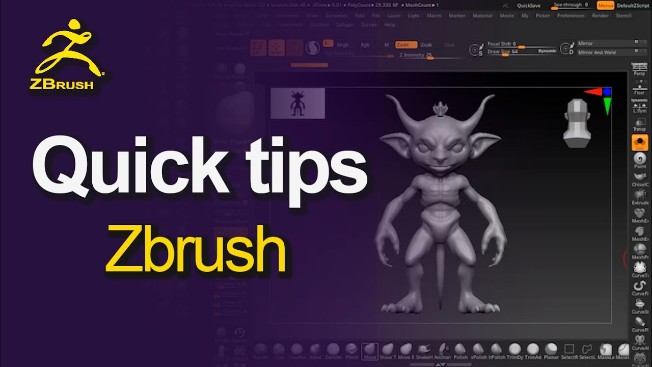 ZBrush Quick Tips: полезные советы! ZBrush Quick Tips: Hotkeys, Interface, Workflow Optimization