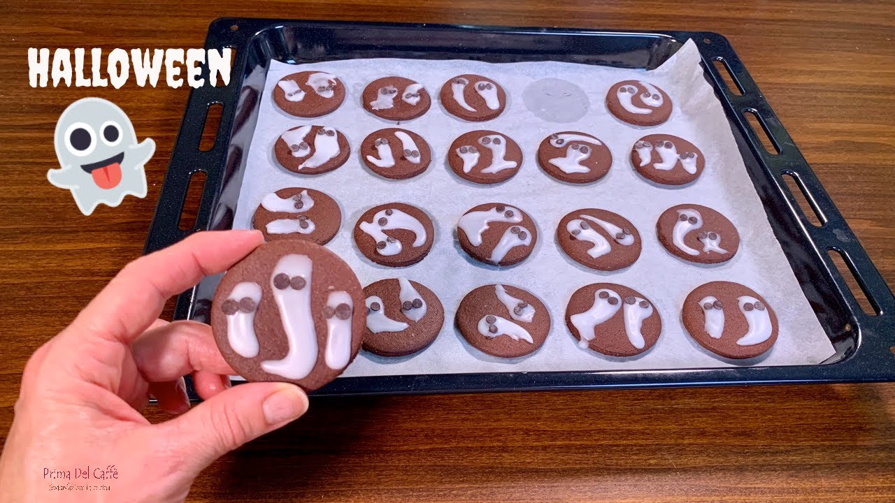 BISCOTTI DI HALLOWEEN Biscotti al cacao con Fantasmi | Prima del Caffè