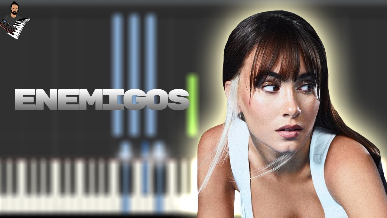 Aitana, Reik - Enemigos | Instrumental Piano Tutorial / Partitura / Karaoke / MIDI