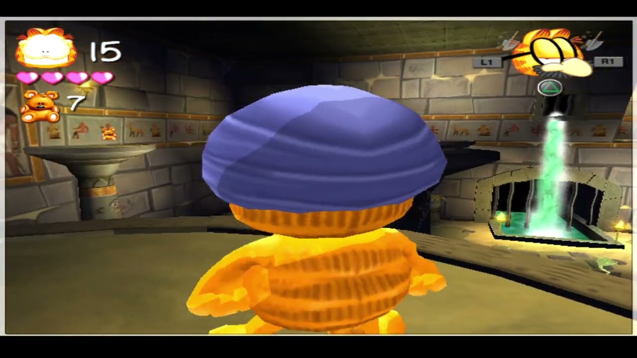 Garfield Lasagna World Tour – PS2 – Level 4   The they didn't account you might need the bone again