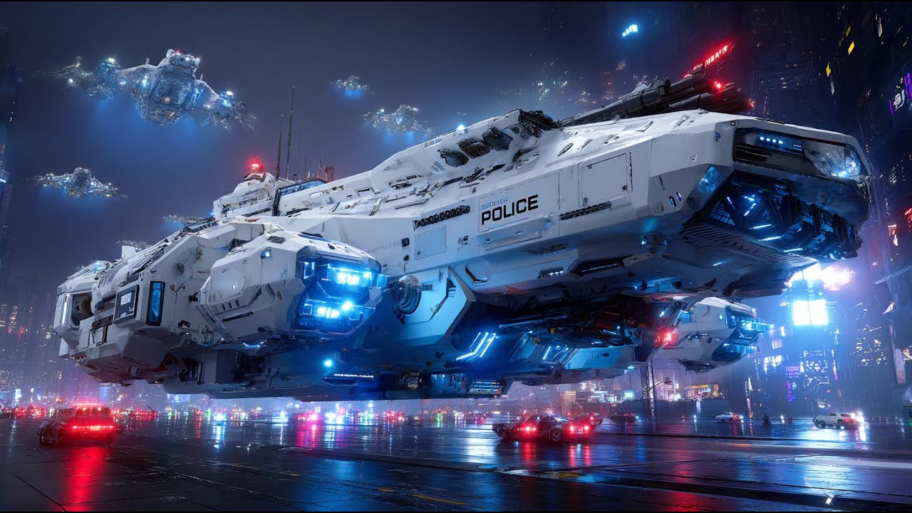 Futuristic Police Spaceship