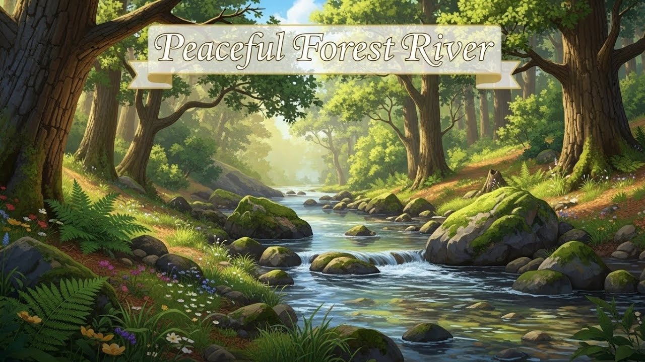 Peaceful River and Forest Ambience 🌊🌲 Flowing Water and Trees for Deep Sleep #2120