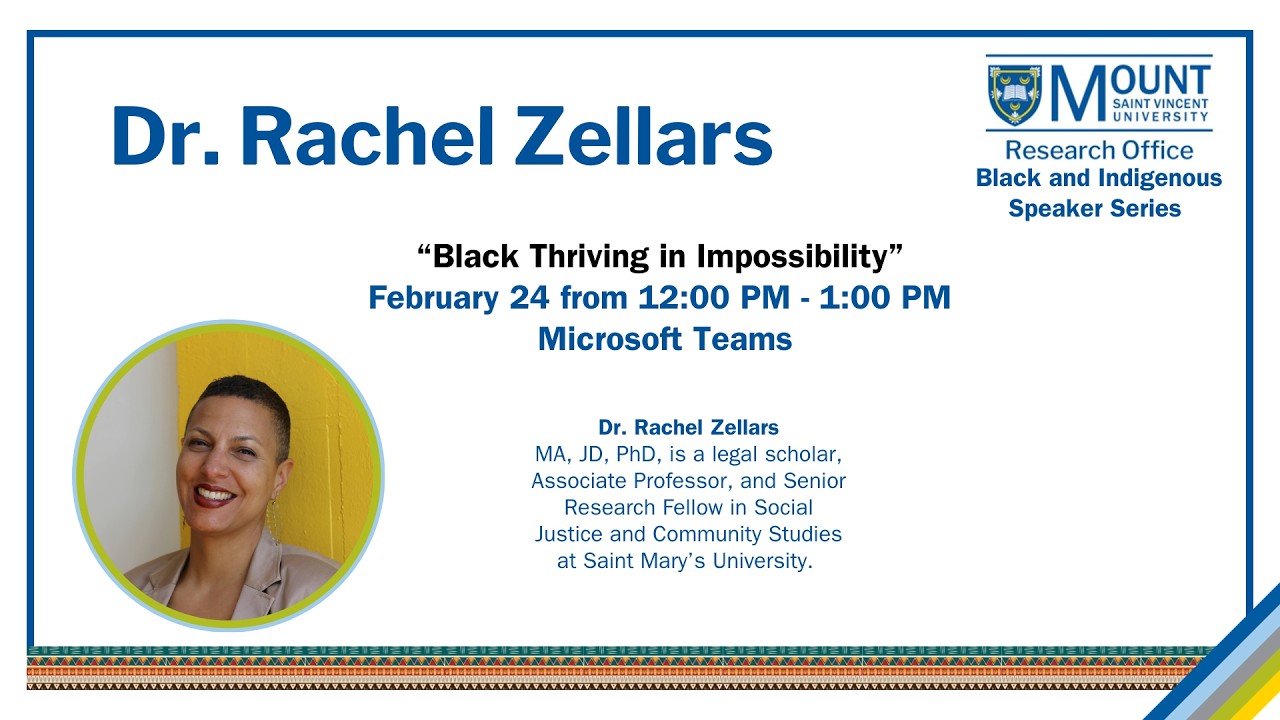 Black and Indigenous Speaker Series February 2026, Dr. Rachel Zellars