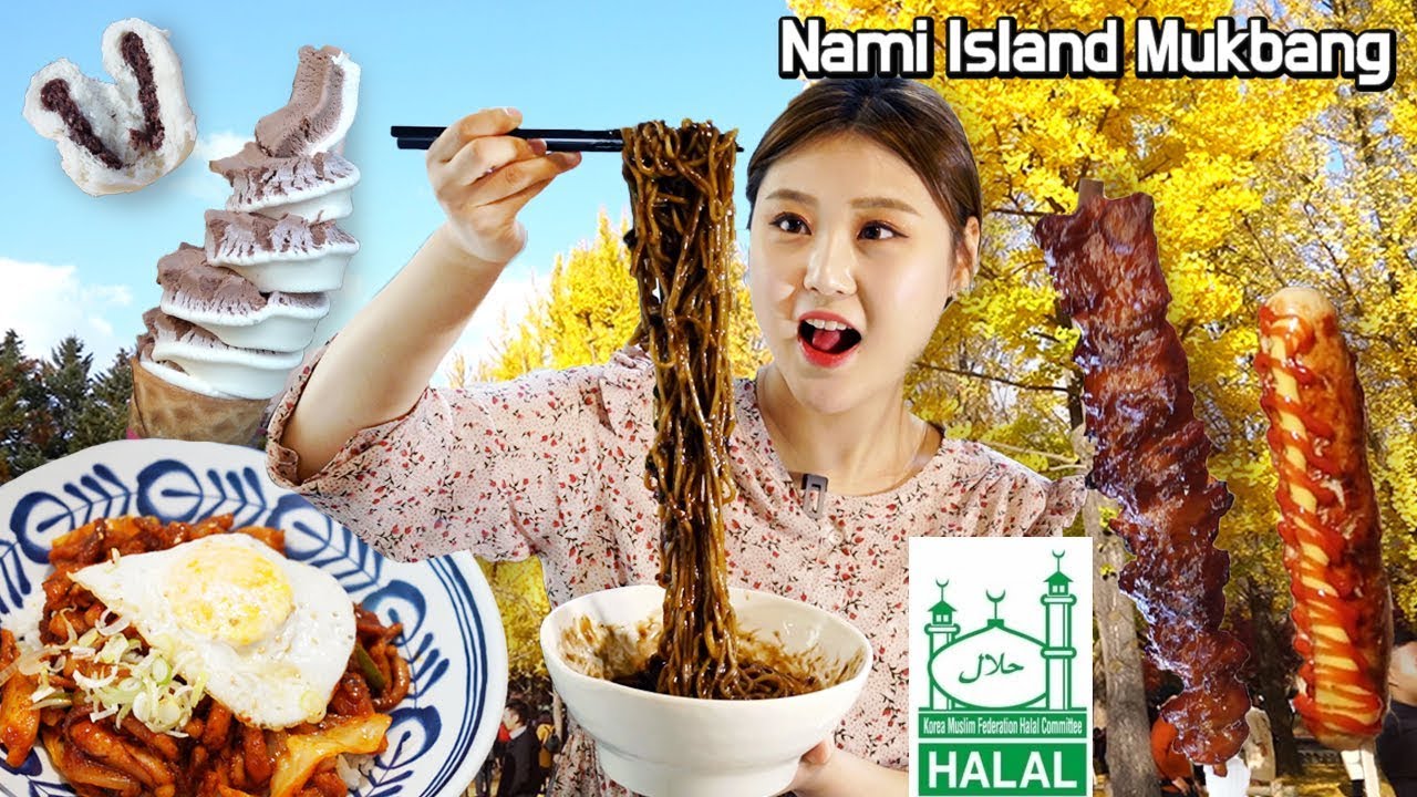 까니짱 야외먹방｜가평 남이섬에서 닭꼬치, 찐빵, 짜장면, 나시고렝 등 여러가지 음식을 먹으며 단풍구경까지 완료!^^*