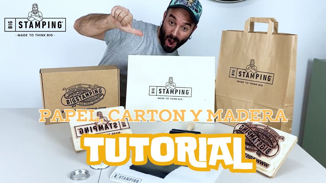 Sellos Grandes Bigstamping. Tutorial impresi&oacute;n en papel, carton y madera.