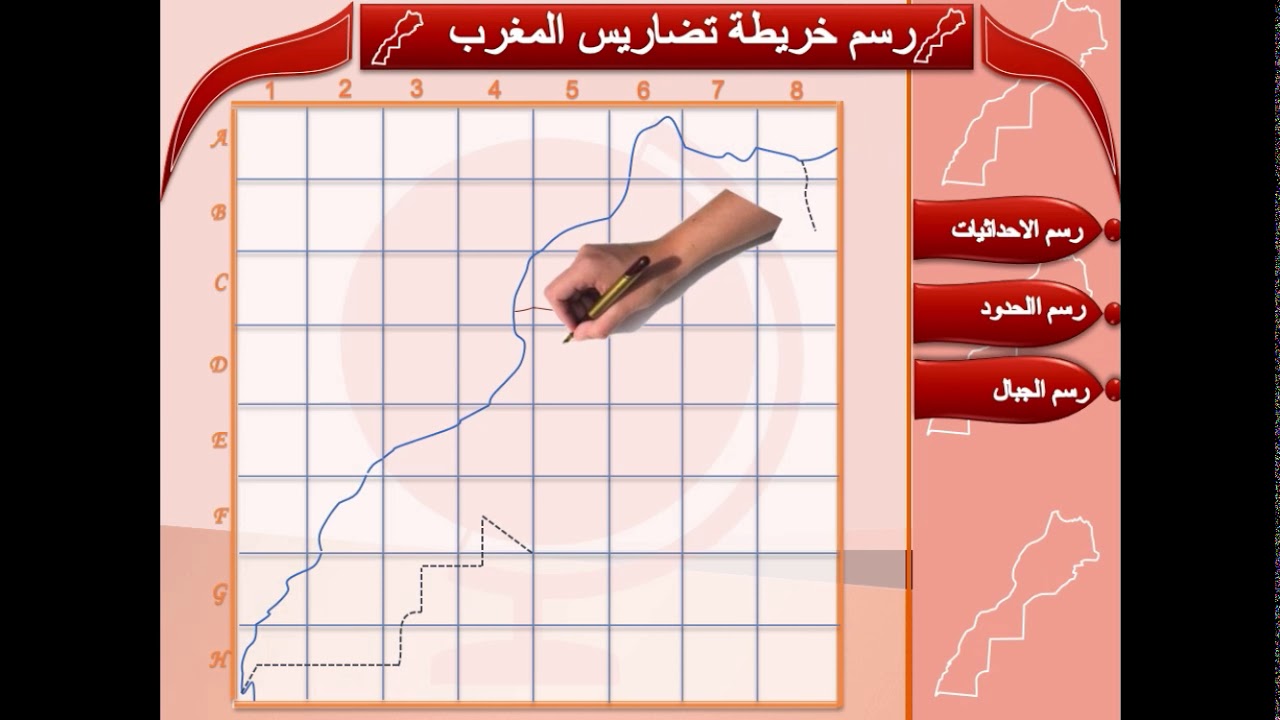 التدرب على رسم خريطة تضاريس المغرب 2020
