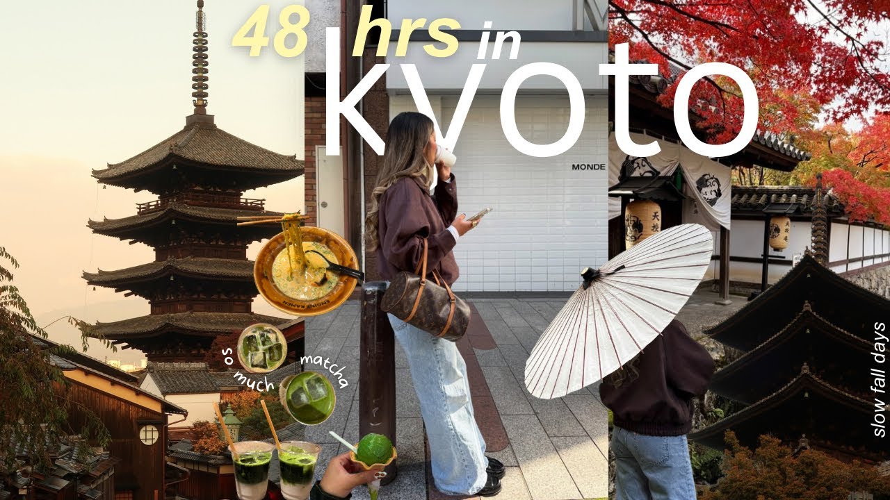 48hrs in KYOTO 🍵 slow chill days, visiting temples + shrines, fall foliage & more good food!