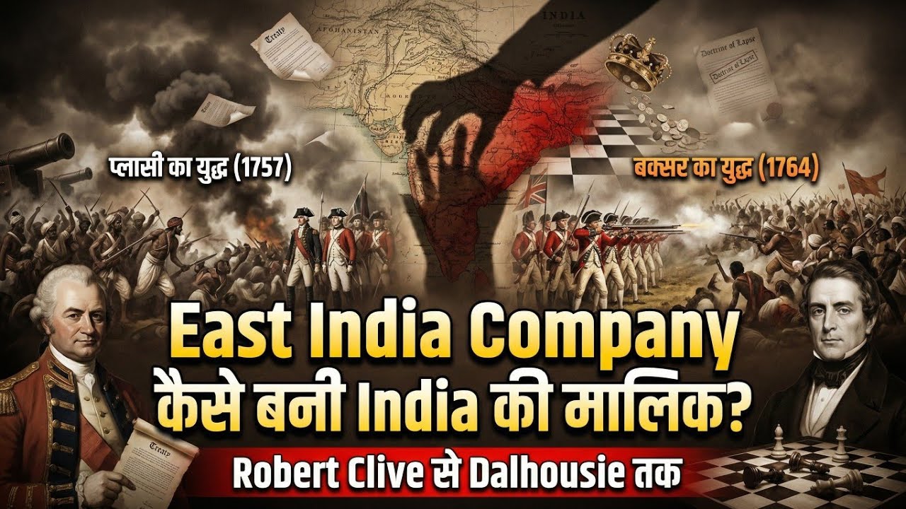 East India Company कैसे बनी India की मालिक?| प्लासी और बक्सर का युद्ध | Robert Clive से Dalhousie तक