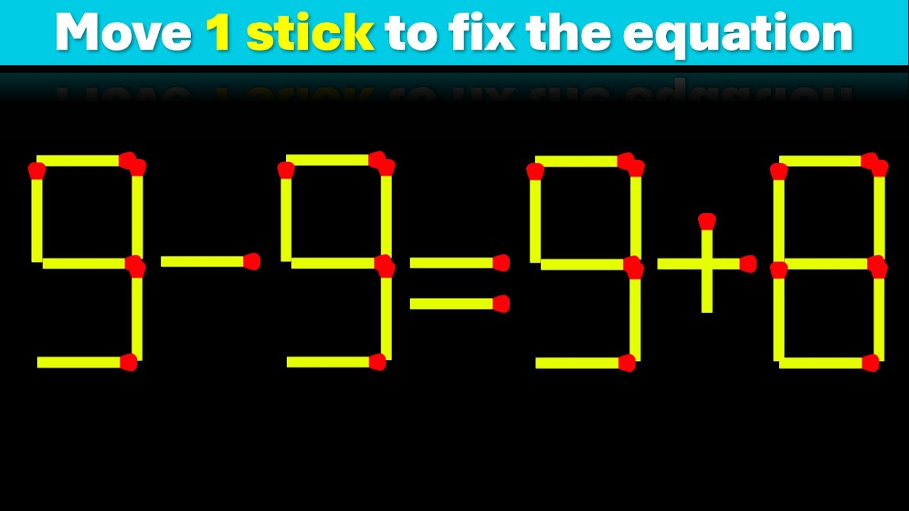 Improve IQ – Matchstick Puzzle – Fix the Equation #matchstickpuzzle #matchsticklogic