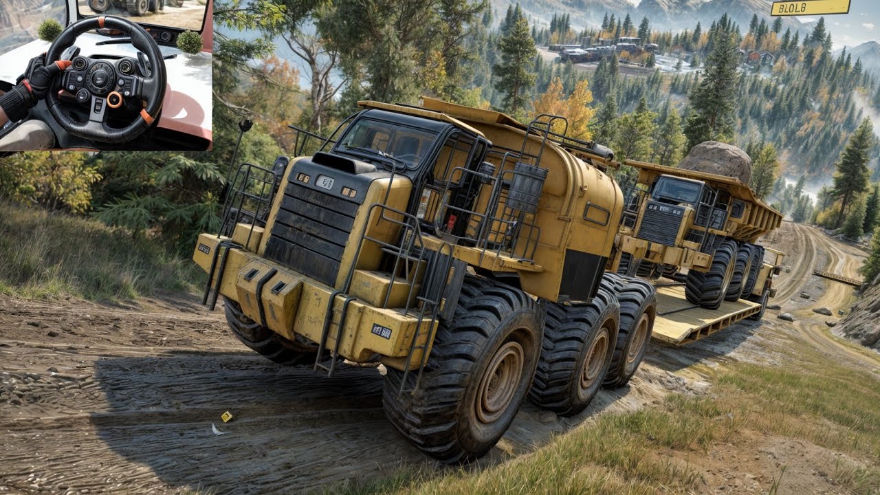 Z2 CAT 770Z - Carry Heavy Stone Loaded Truck Through Muddy Road | SnowRunner | Logitech G29 | #703