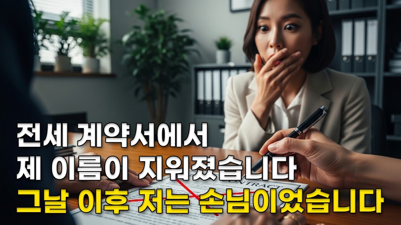전세 계약서에 서명하던 날 시어머니가 “며느리 이름은 빼자”라고 말했습니다