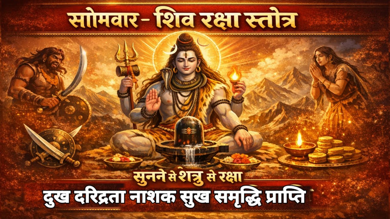सोमवार शिव रक्षा स्तोत्र सुनने से शत्रु से रक्षा दुख दरिद्रता नाशक सुख समृद्धि प्राप्ति 