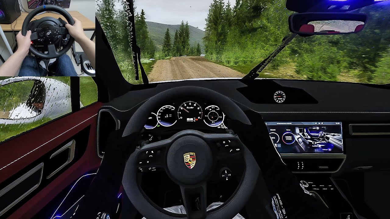 Assetto Corsa - 2018 Porsche Cayenne Turbo | Rainy Drive & Off-Road [Steering Wheel Gameplay]