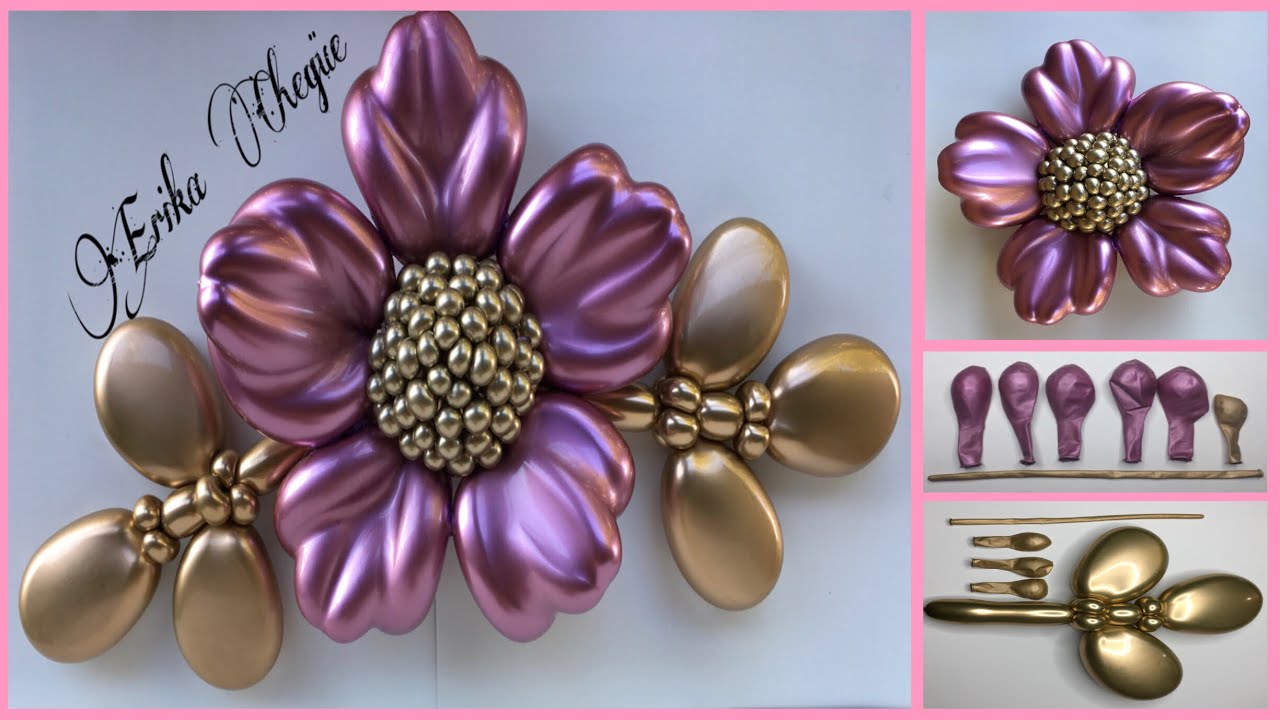 HERMOSA FLOR DE GLOBOS EN DISTORSION CON PÉTALOS DIFERENTES COMO HACER DE MANERA FÁCIL Y SENCILLA