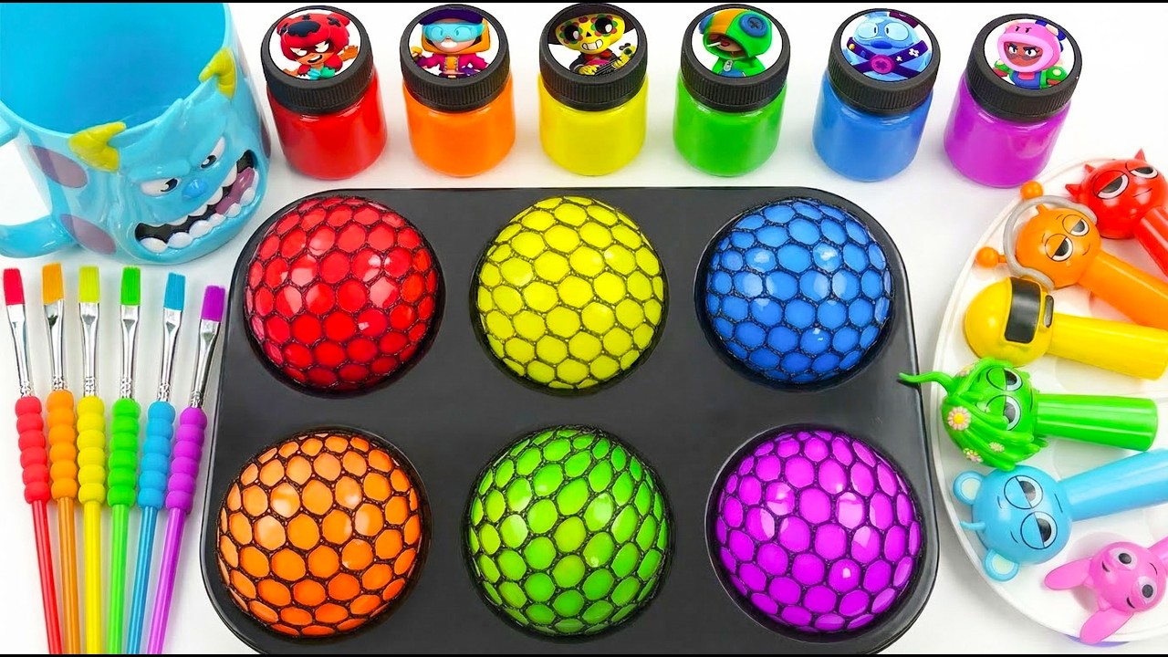 Satisfying Video DIY How To Make Rainbow Round Shape Slime Balls FORM Sprunki Labub Vandy Sound ASMR
