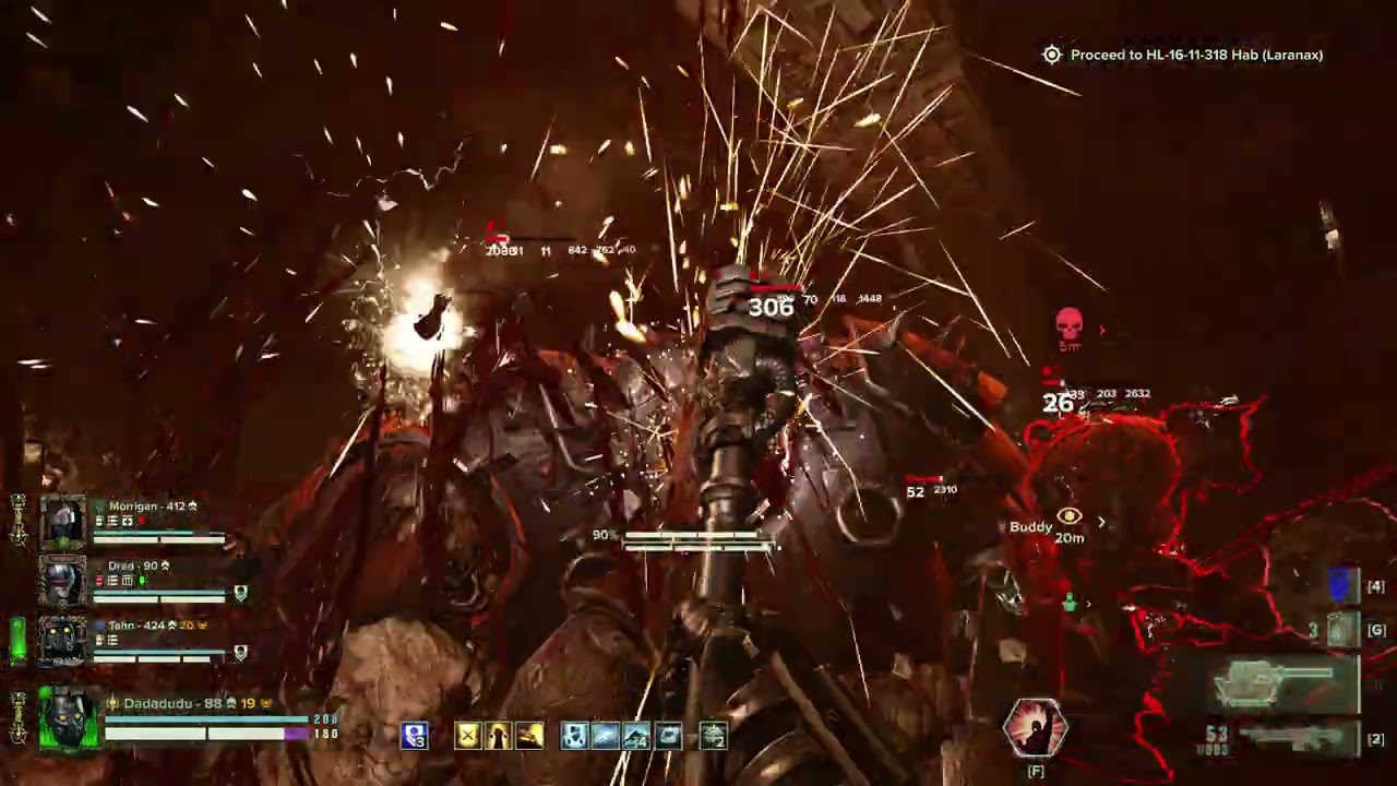 Veteran Infantry Autogun Auric Hi-Intensity Shock Troop Gauntlet | Darktide