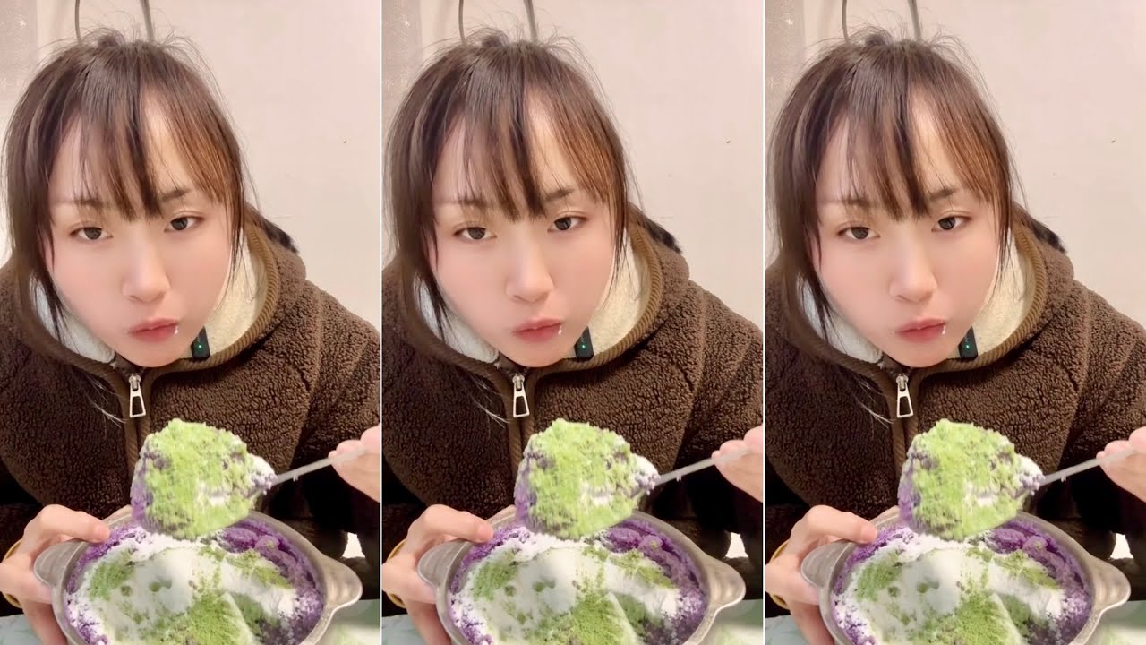 ASMR CRUNCHY DRY SHAVED ICE 🍧 WITH MATCHA 🍵 