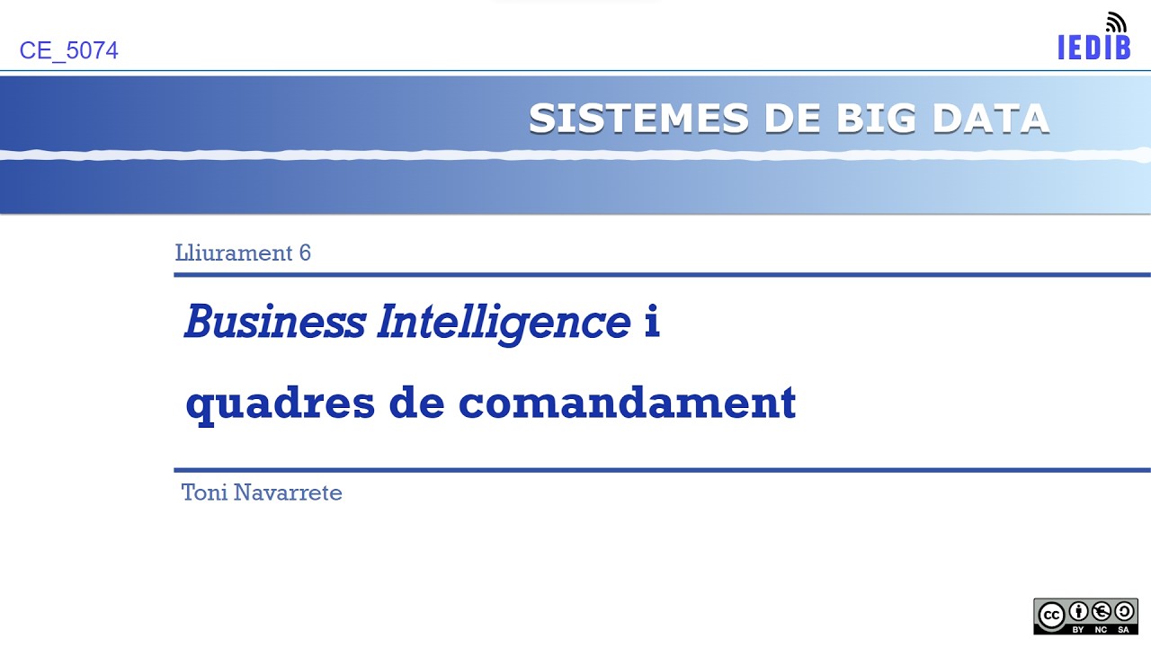 SBD L6: Business Intelligence i quadres de comandament