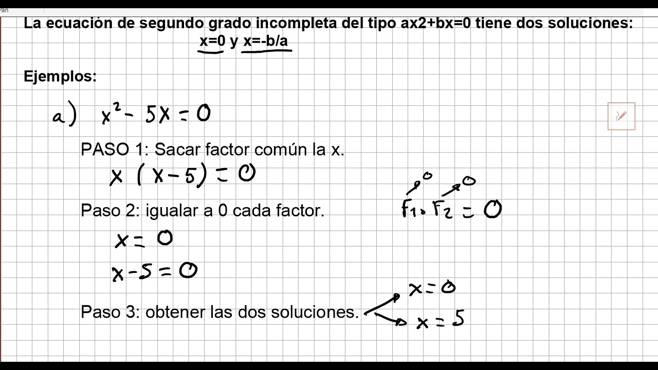 3 2  Resolución ecuaciones de segundo grado incompletas
