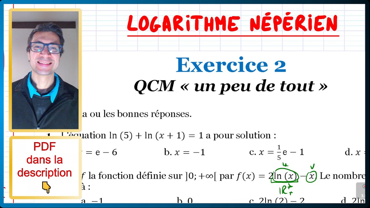 📝PDF | EXO TYPE DS 2 | Logarithme népérien