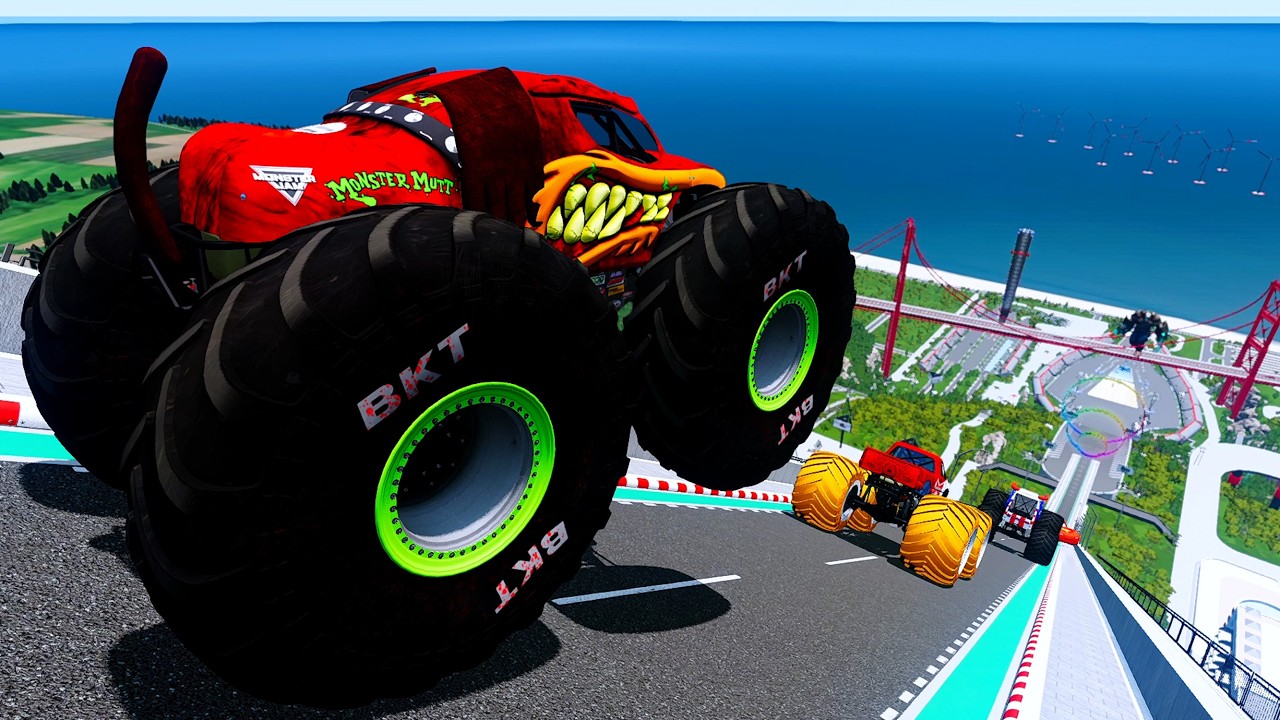Epic High Speed monster trucks jumps & crashes #147 | BeamNG Drive
